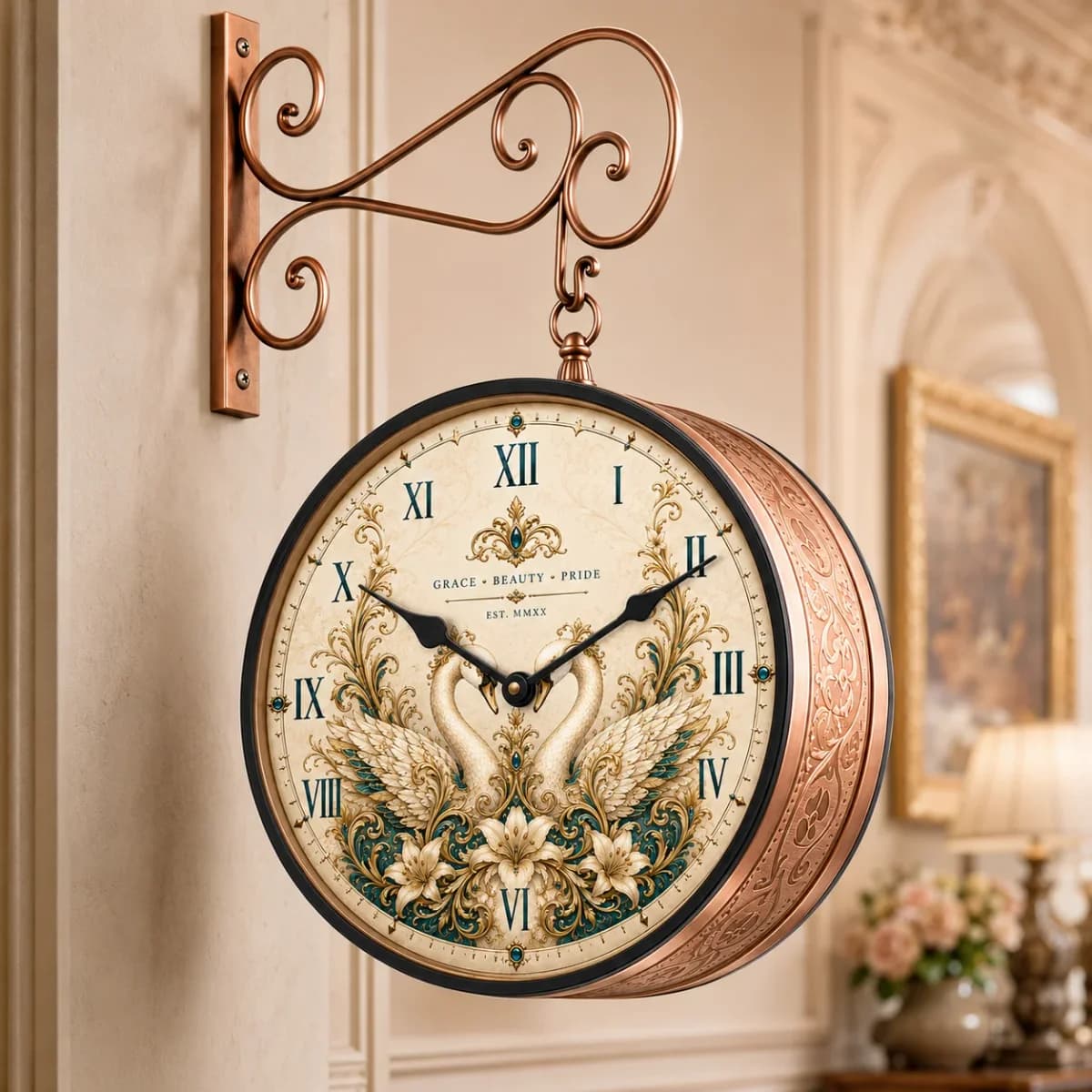 Vintage double-sided clock collection